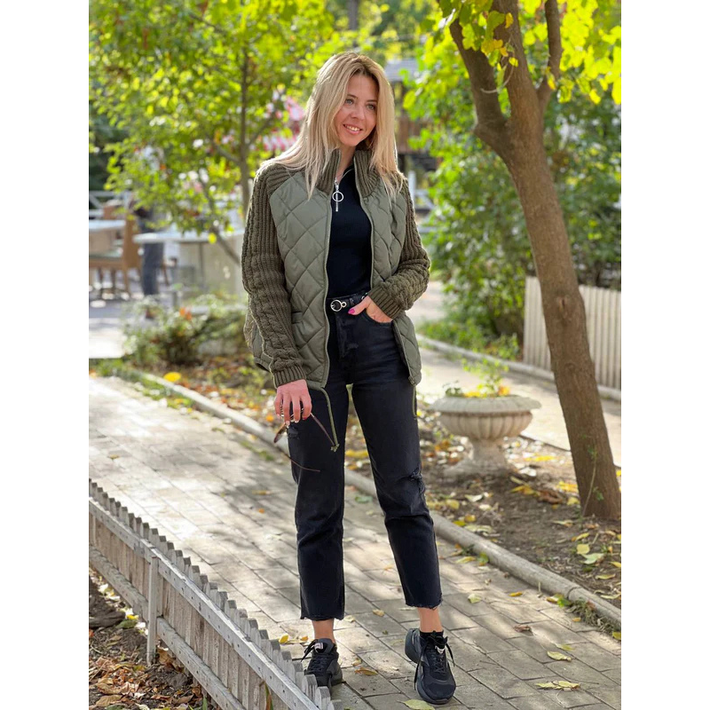 Emma | Chaqueta de punto acolchada con cremallera para mujeres