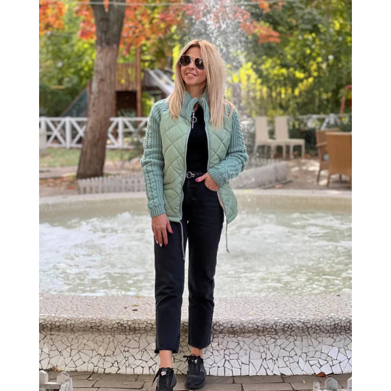 Emma | Chaqueta de punto acolchada con cremallera para mujeres