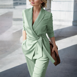 Ilse | Conjunto Chic con Chaqueta y Pantalón Suelto