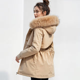 Parka con Capucha de Piel Artificial