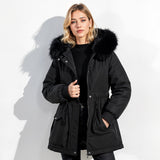 Parka con Capucha de Piel Artificial