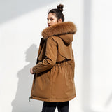 Parka con Capucha de Piel Artificial