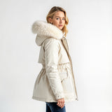 Parka con Capucha de Piel Artificial