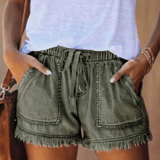 Karen | Pantalones Cortos de Denim de Cintura Alta