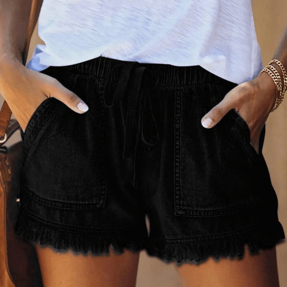 Karen | Pantalones Cortos de Denim de Cintura Alta