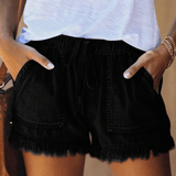 Karen | Pantalones Cortos de Denim de Cintura Alta