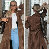 Maren Suede Luxe™ | Trenchcoat de ante elegante con cinturón