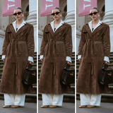 Maren Suede Luxe™ | Trenchcoat de ante elegante con cinturón