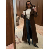 Maren Suede Luxe™ | Trenchcoat de ante elegante con cinturón