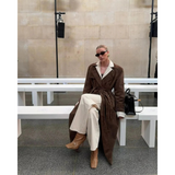 Maren Suede Luxe™ | Trenchcoat de ante elegante con cinturón
