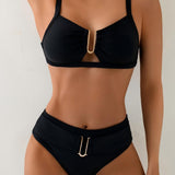 Anne | Bikini con detalle en forma de U dorada