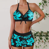Linda | Conjunto de Bikini Floral con Calzón Boyshort