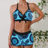 Linda | Conjunto de Bikini Floral con Calzón Boyshort
