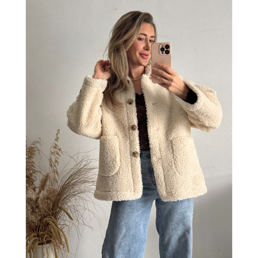 Alice™ | Chaqueta de Teddy en Color Marrón