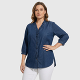 Adel | Blusa con escote en V y detalles de volantes