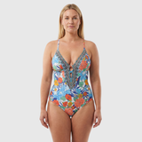 Britt | Traje de baño bohemio con escote en V pronunciado