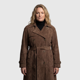 Maren Suede Luxe™ | Trenchcoat de ante elegante con cinturón