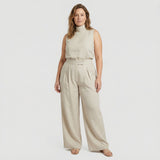 Maria | Conjunto de Top y Pantalón en Algodón-Lino