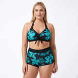 Linda | Conjunto de Bikini Floral con Calzón Boyshort