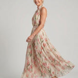 Aurelle | Vestido Midi Floral con Escote Halter