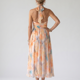 Elin | Suave Vestido Midi con Cuello Halter
