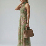 Mirelle | Vestido Midi Halter con Detalle Fruncido