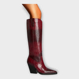 Mirjana - Botas Elegantes con Estampado de Cocodrilo y Tacón