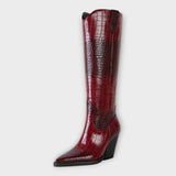 Mirjana - Botas Elegantes con Estampado de Cocodrilo y Tacón