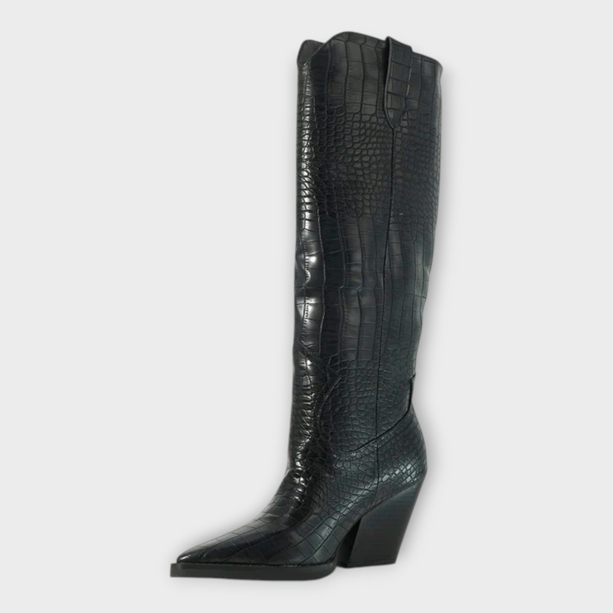 Mirjana - Botas Elegantes con Estampado de Cocodrilo y Tacón