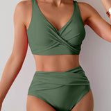 Jasmijn | Bikini de tiro alto con detalle retorcido