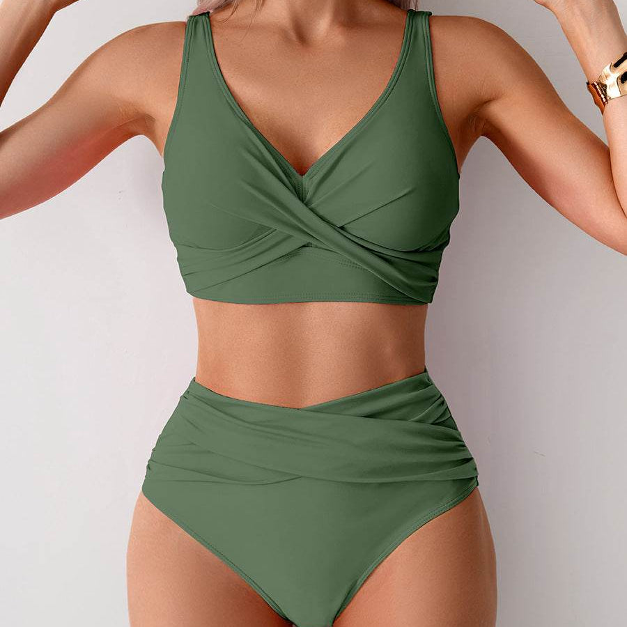 Jasmijn | Bikini de tiro alto con detalle retorcido