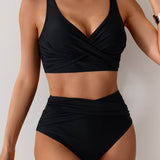 Jasmijn | Bikini de tiro alto con detalle retorcido
