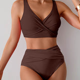 Jasmijn | Bikini de tiro alto con detalle retorcido