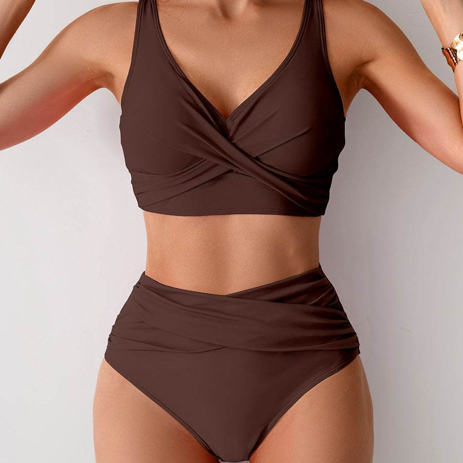 Jasmijn | Bikini de tiro alto con detalle retorcido