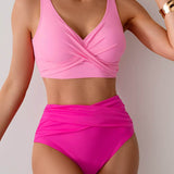 Jasmijn | Bikini de tiro alto con detalle retorcido
