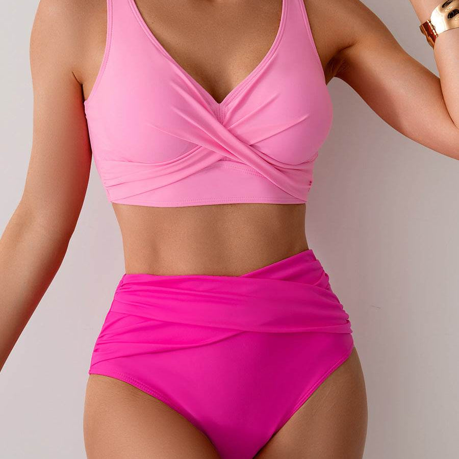 Jasmijn | Bikini de tiro alto con detalle retorcido