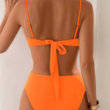 Manon | Bikini con diseño abdominal y detalles dorados