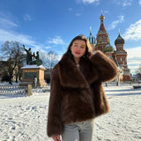 Annemiek | Chaqueta Corto Femenina con Cuello Amplio