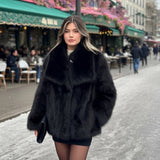 Annemiek | Chaqueta Corto Femenina con Cuello Amplio
