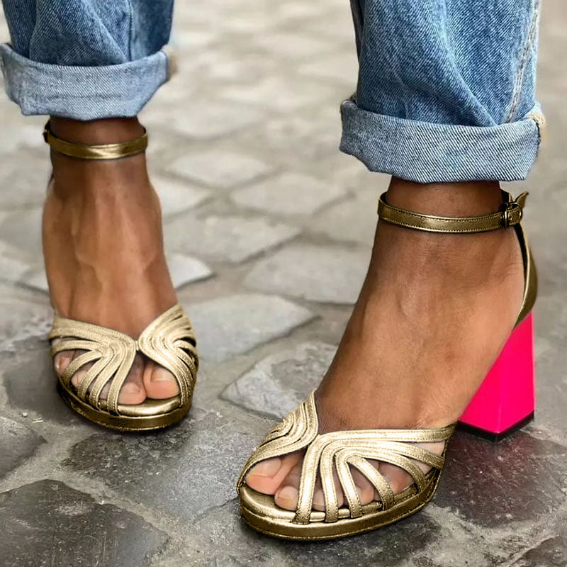 Milviana | Sandalias clásicas con correa al tobillo y diseño de punta abierta