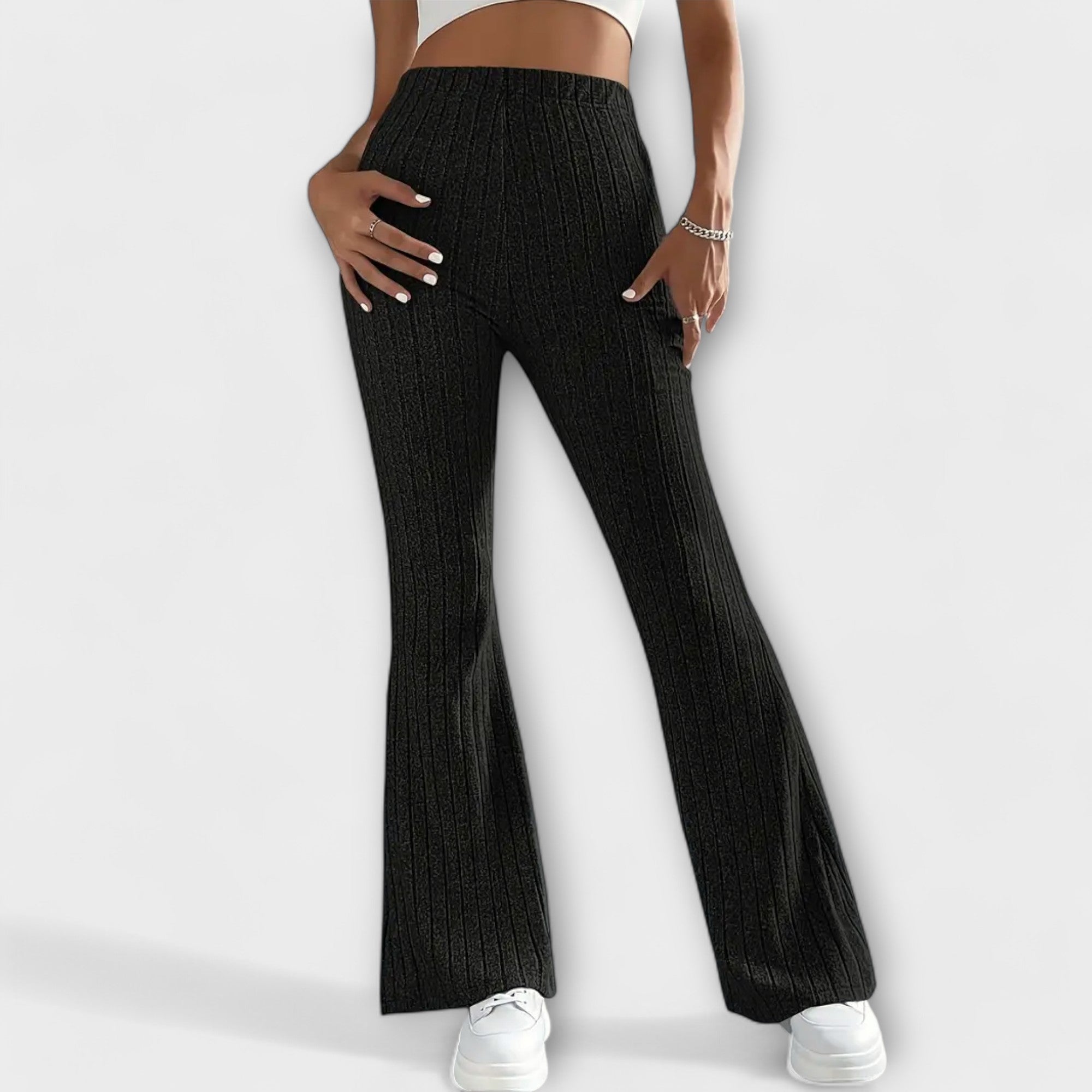 Jéssica - Pantalones de Tejido de Canalé