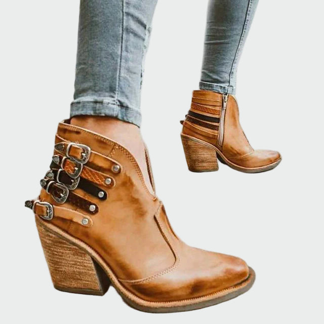 Marica - Botas Retro de Cuero