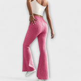 Jéssica - Pantalones de Tejido de Canalé
