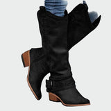 Veselka - Botas de vaquero de cuero estilo retro