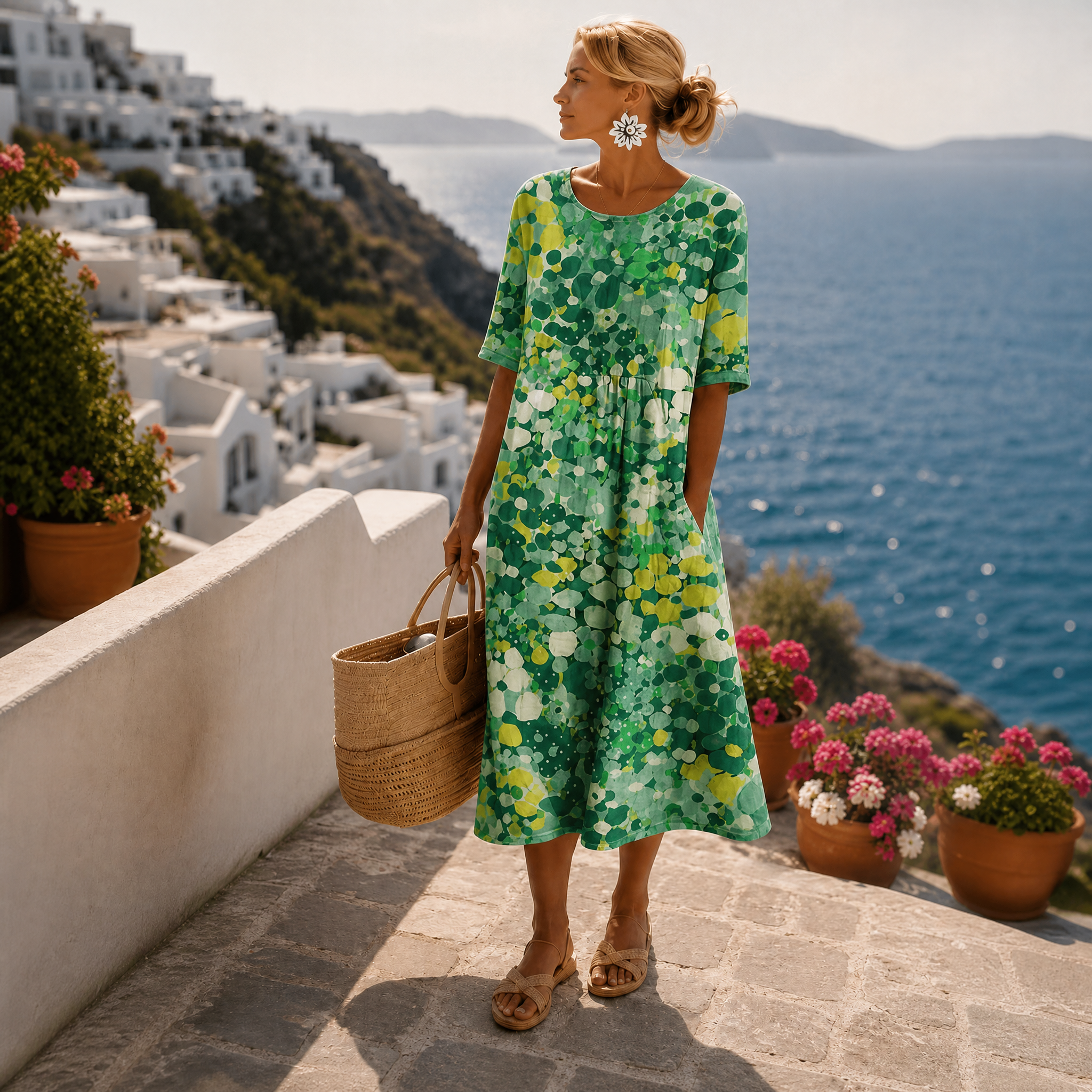 Elena | Vestido Midi Floral Vaporoso