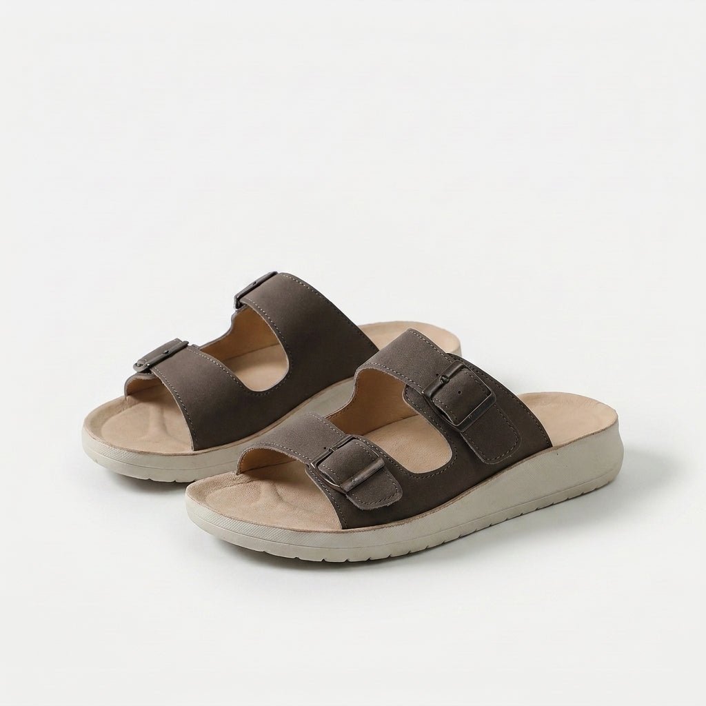 Mae - Zapatillas cómodas con doble hebilla regulable