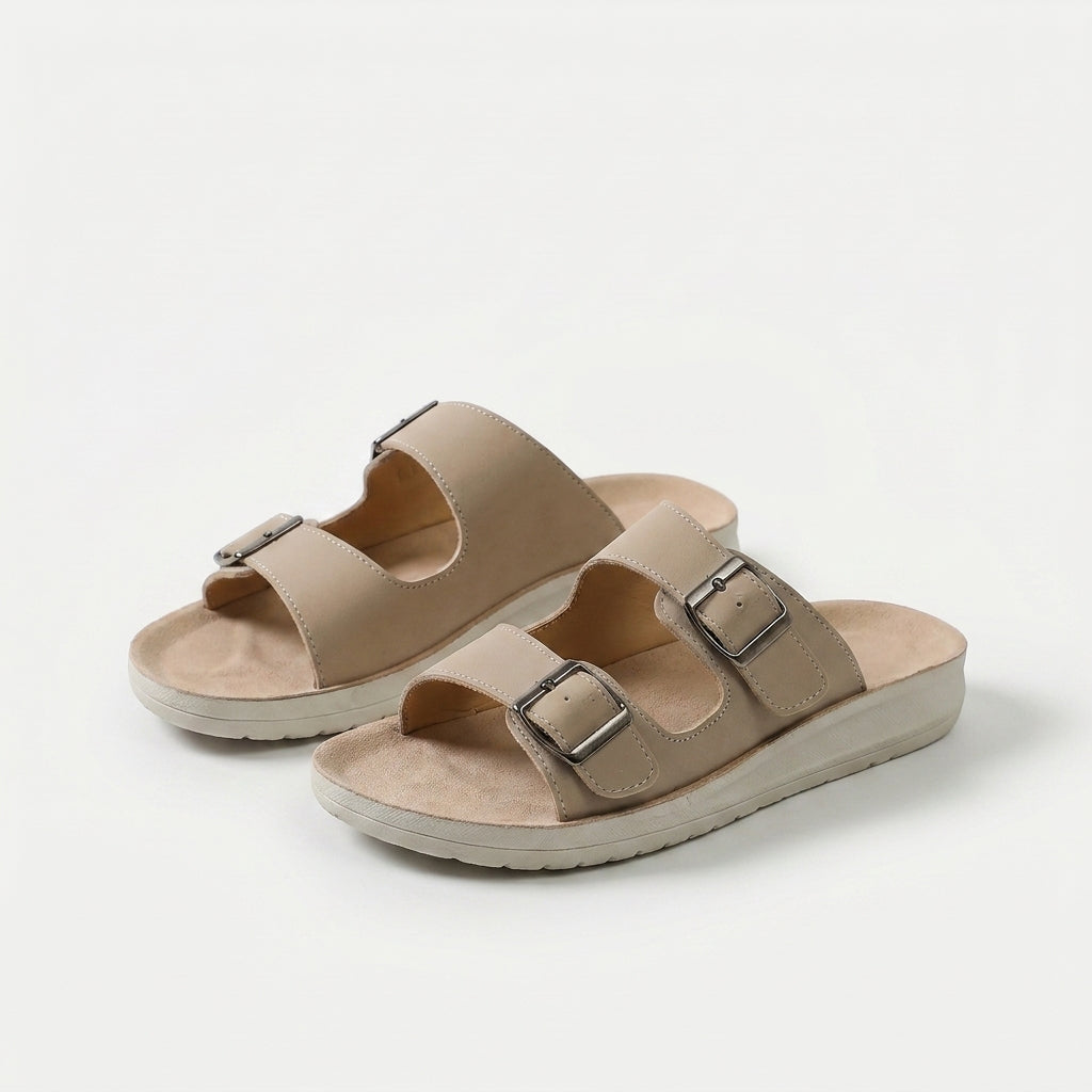 Mae - Zapatillas cómodas con doble hebilla regulable