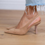 Marlena™ | Tacones Nude con Tira Trasera