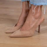 Marlena™ | Tacones Nude con Tira Trasera