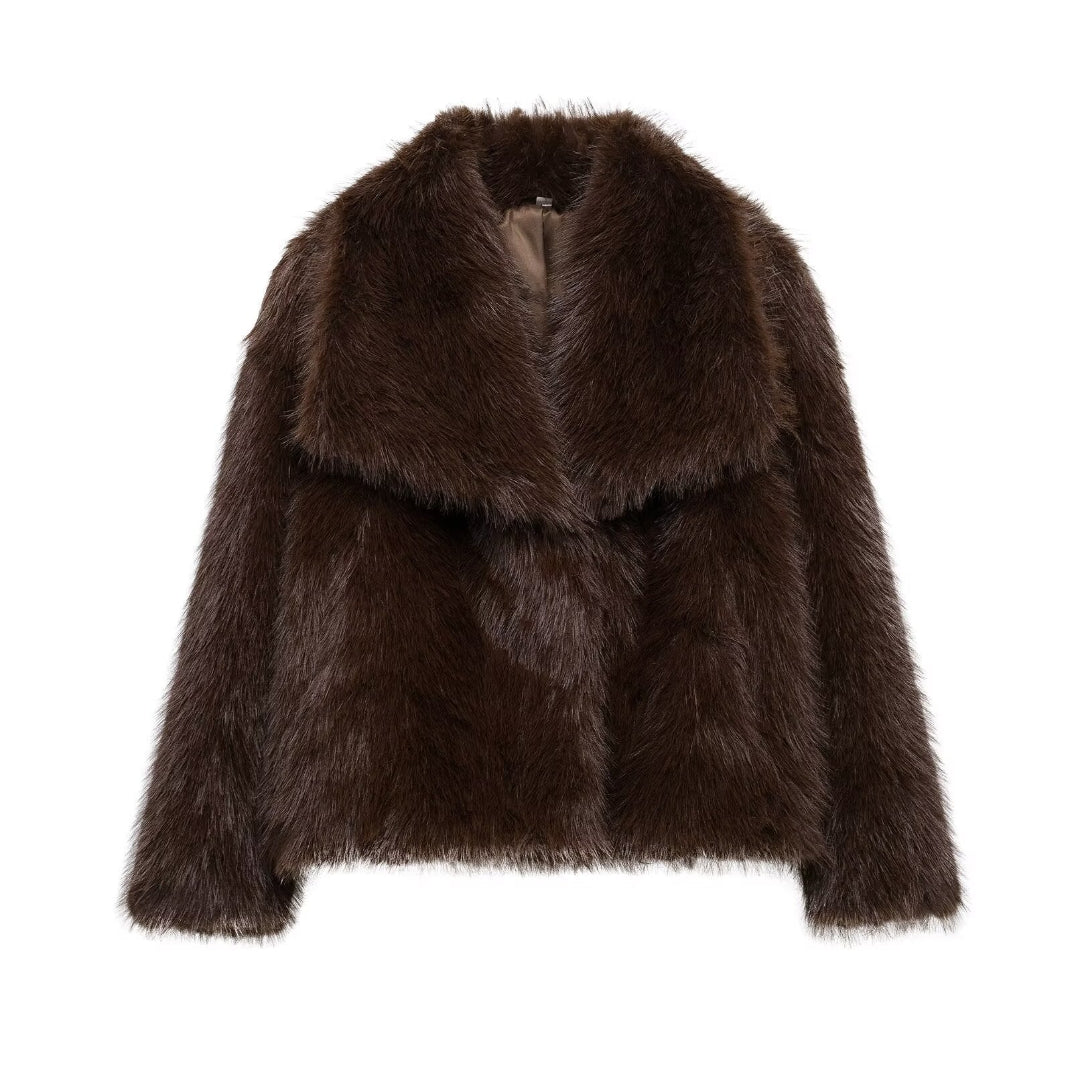 Annemiek | Chaqueta Corto Femenina con Cuello Amplio